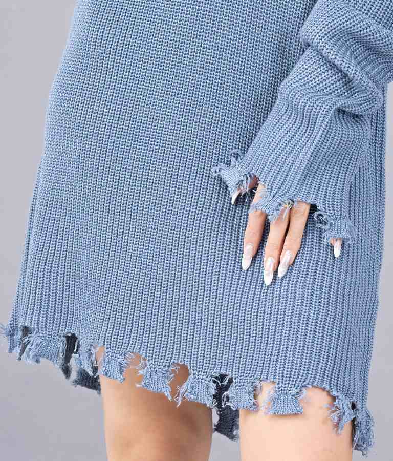 ダメージVネックゆるチュニック 493-2245