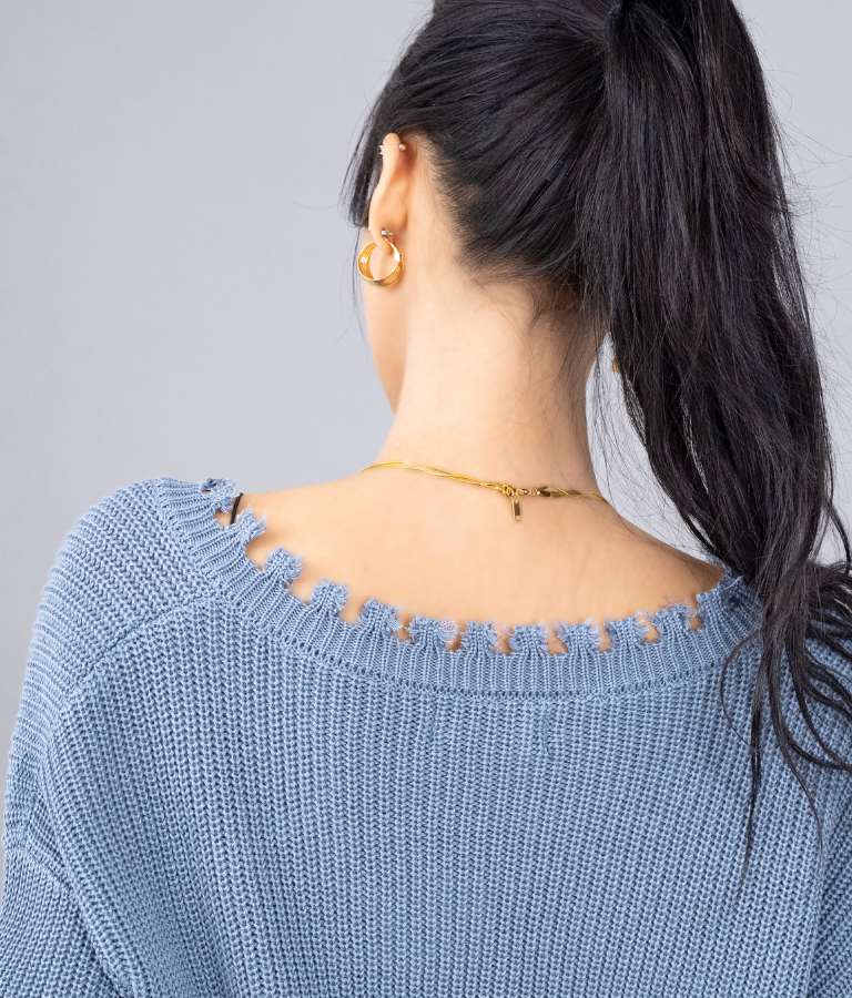 ダメージVネックゆるチュニック 493-2245