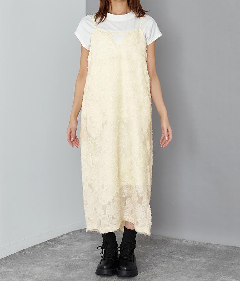 フラワー ジャガード キャミ ワンピース 527-6811