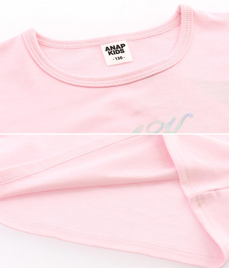 2WAY 袖 箔プリント ミニ 裏毛 トップス 423-3231