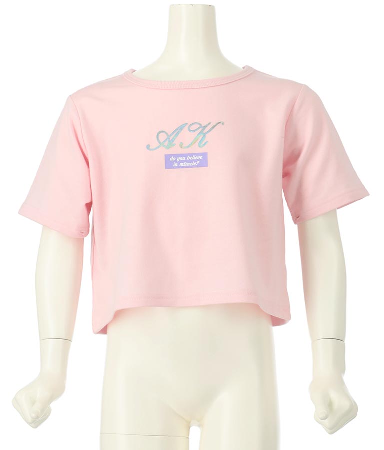 2WAY 袖 箔プリント ミニ 裏毛 トップス 423-3231