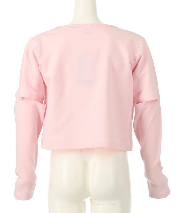 2WAY 袖 箔プリント ミニ 裏毛 トップス 423-3231