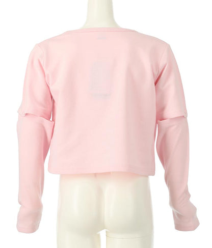 2WAY 袖 箔プリント ミニ 裏毛 トップス 423-3231