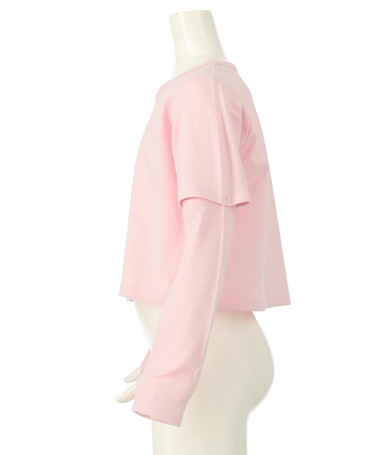 2WAY 袖 箔プリント ミニ 裏毛 トップス 423-3231