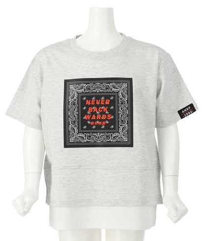 バンダナプリント レイヤード風 Tシャツ 423-3233