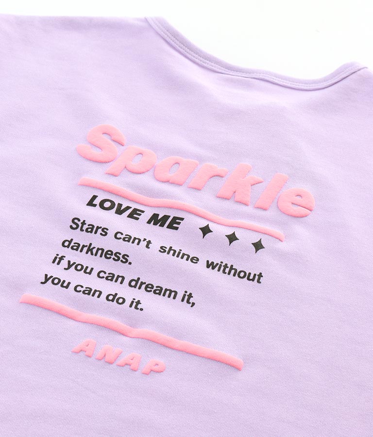 ハートチャーム付き ミニ 裏毛 チュニック Tシャツ 423-3236