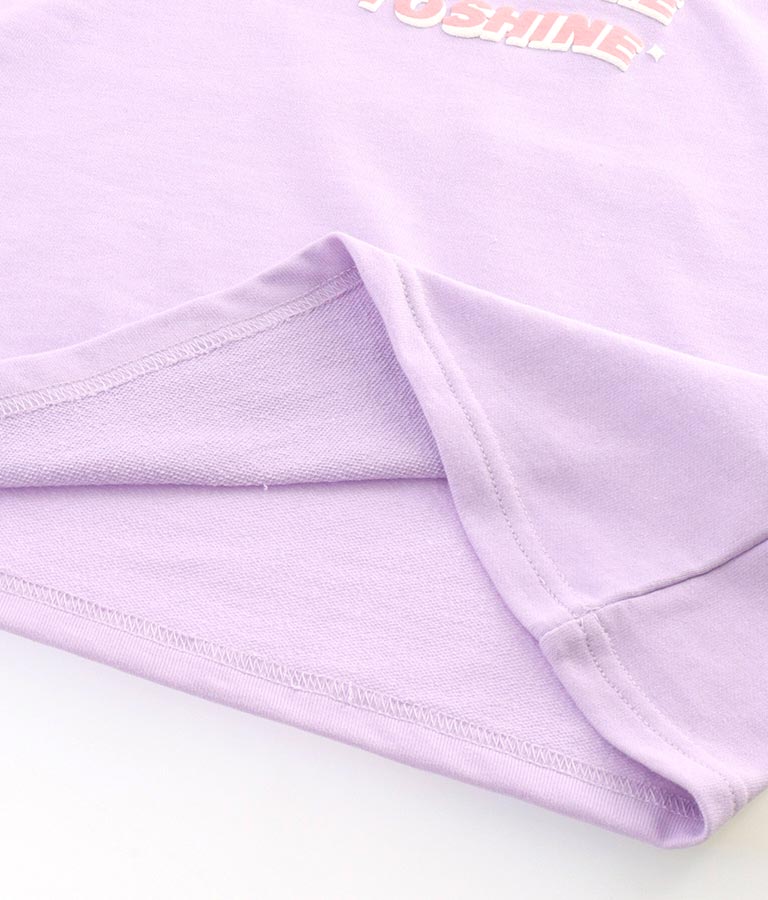 ハートチャーム付き ミニ 裏毛 チュニック Tシャツ 423-3236