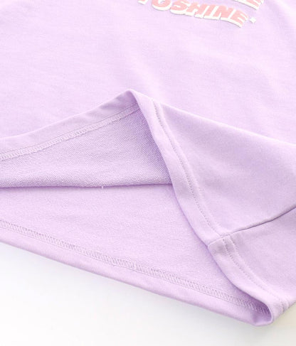 ハートチャーム付き ミニ 裏毛 チュニック Tシャツ 423-3236