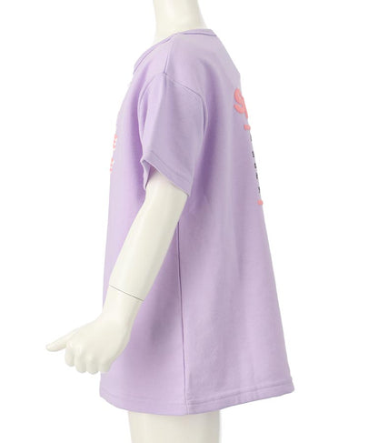 ハートチャーム付き ミニ 裏毛 チュニック Tシャツ 423-3236