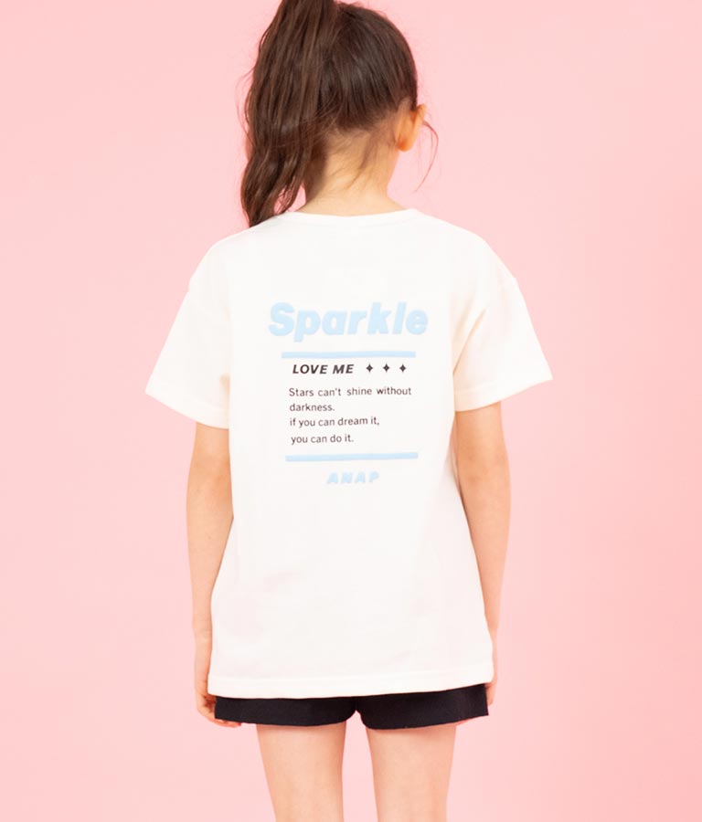 ハートチャーム付き ミニ 裏毛 チュニック Tシャツ 423-3236