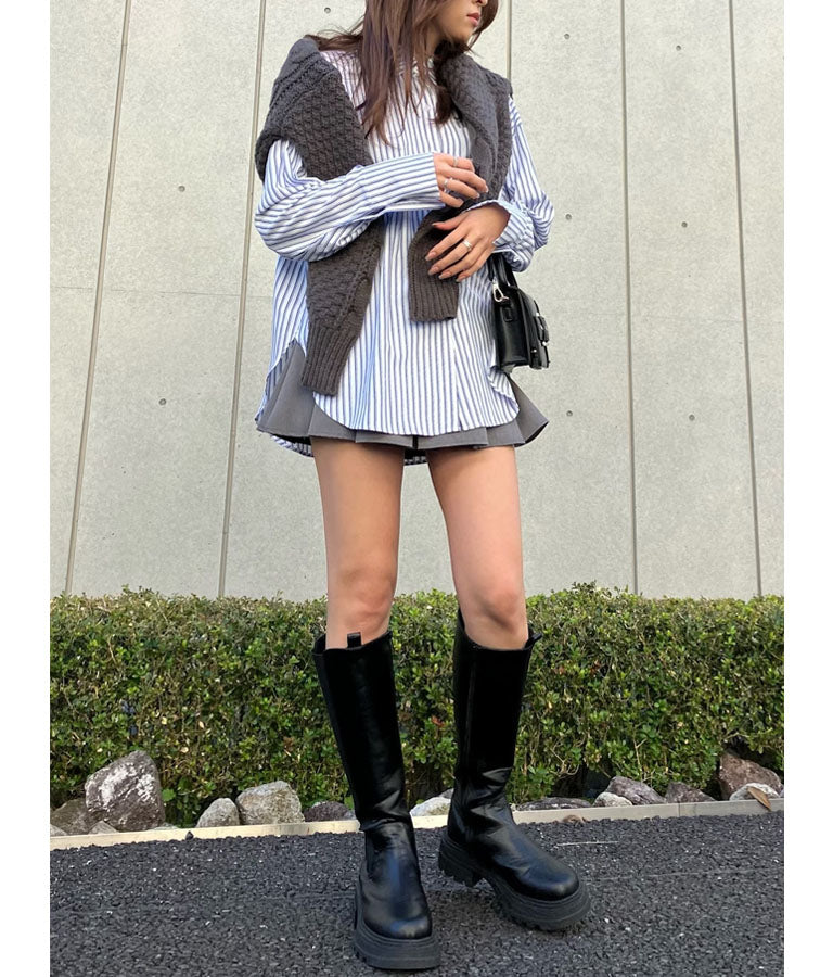 オープンスリーブ オーバー サイズシャツ 154-5505