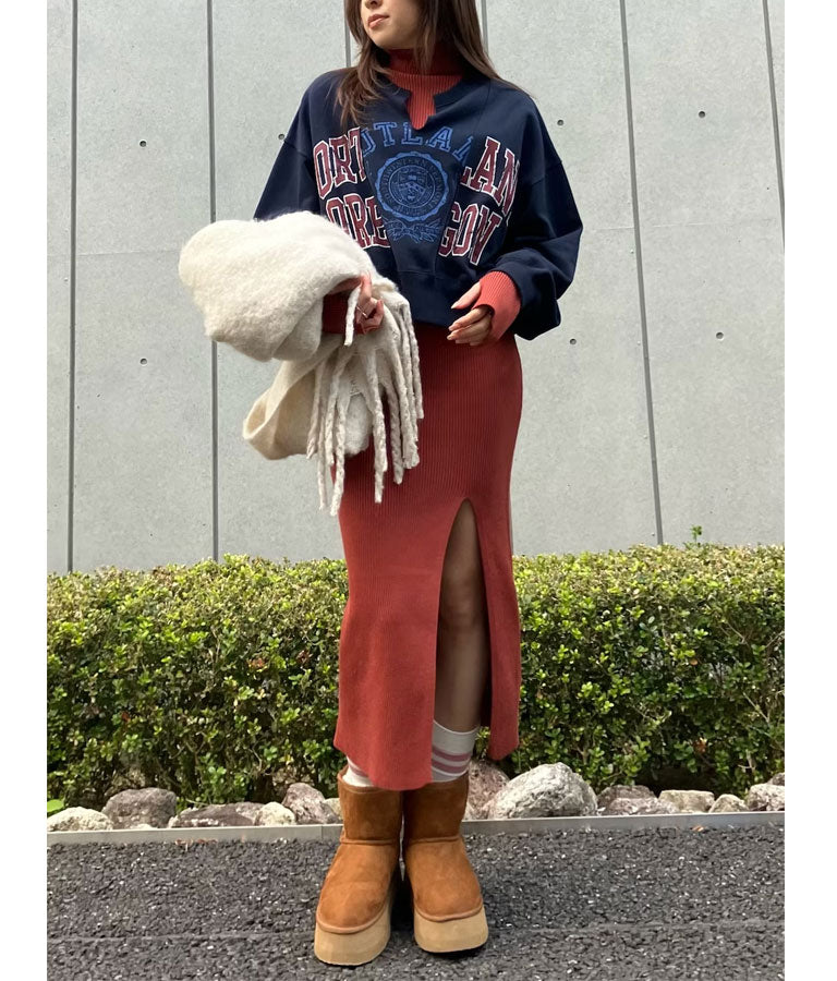 キーネック リメイク デザイン 裏毛 スウェット トレーナー 793-9100