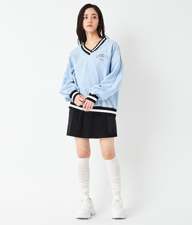 Vネック ライン リブ プルオーバー