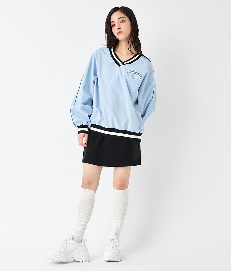 Vネック ライン リブ プルオーバー 793-9144