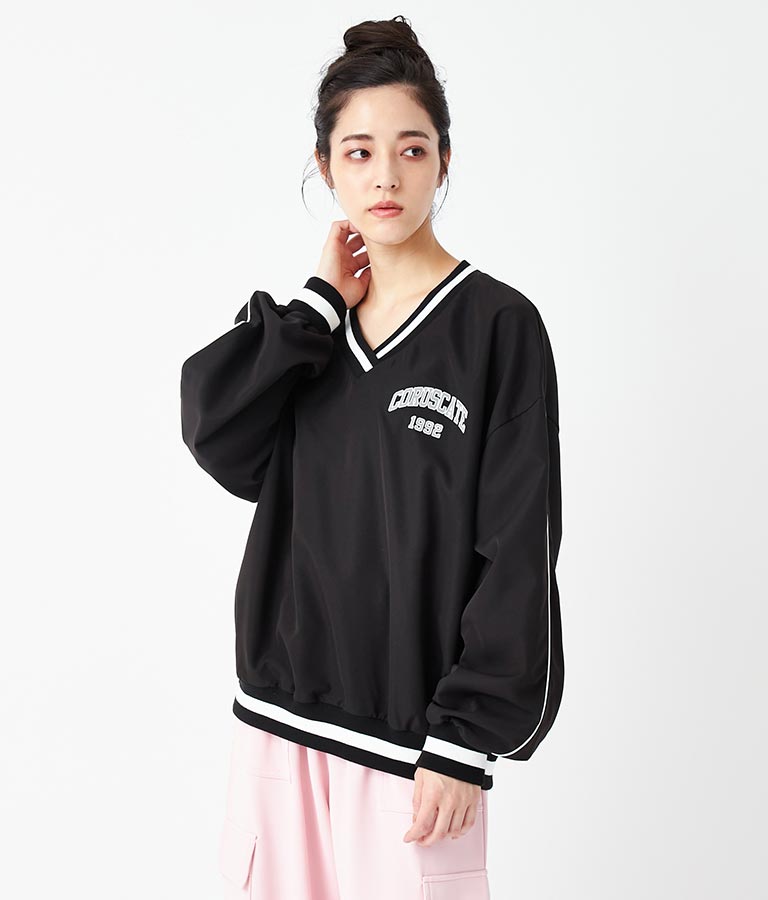 Vネック ライン リブ プルオーバー 793-9144