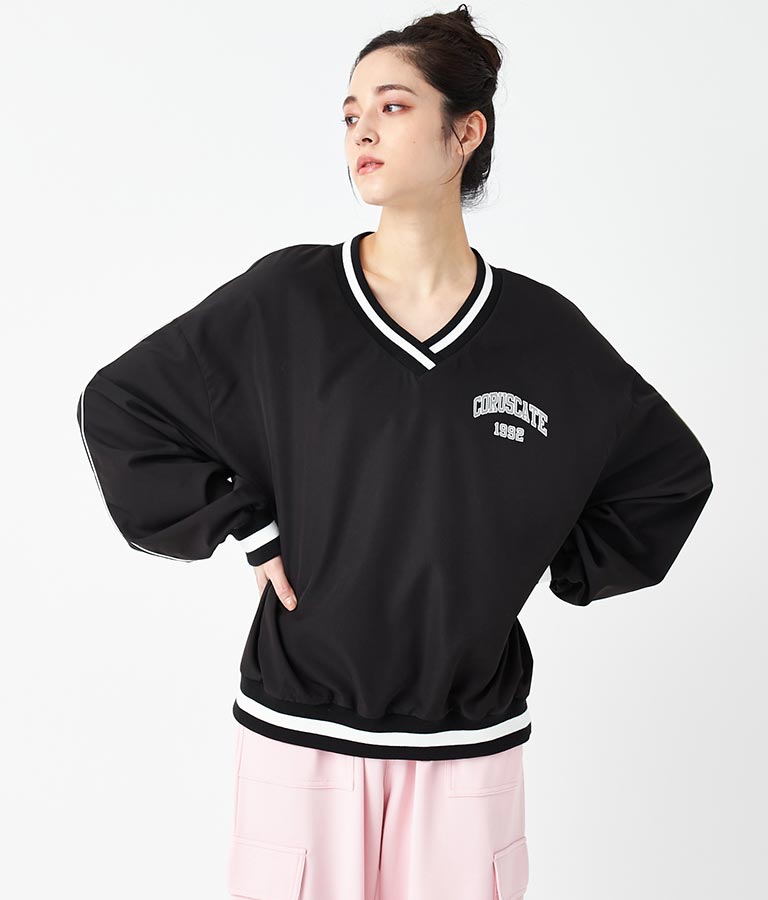 Vネック ライン リブ プルオーバー 793-9144