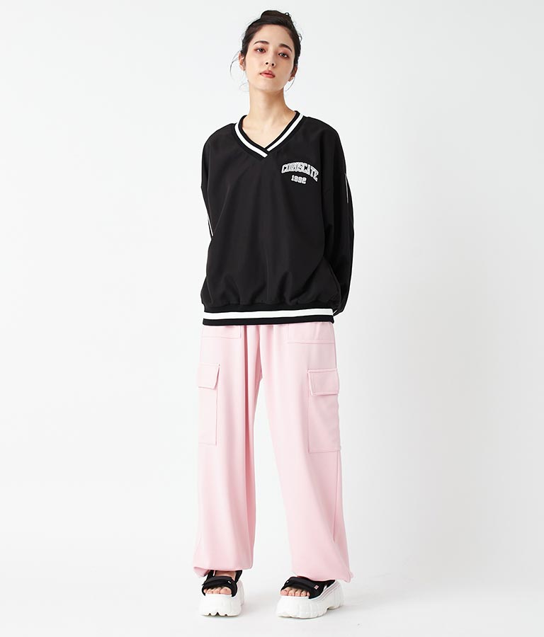 Vネック ライン リブ プルオーバー 793-9144