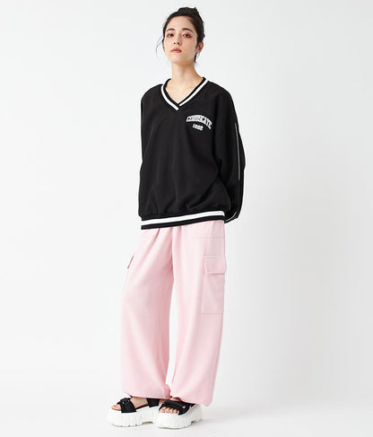 Vネック ライン リブ プルオーバー 793-9144