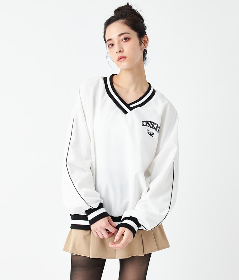 Vネック ライン リブ プルオーバー 793-9144