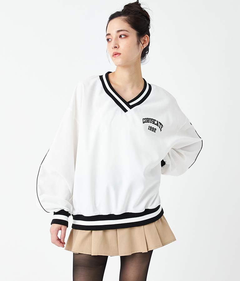 Vネック ライン リブ プルオーバー 793-9144