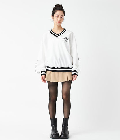 Vネック ライン リブ プルオーバー 793-9144