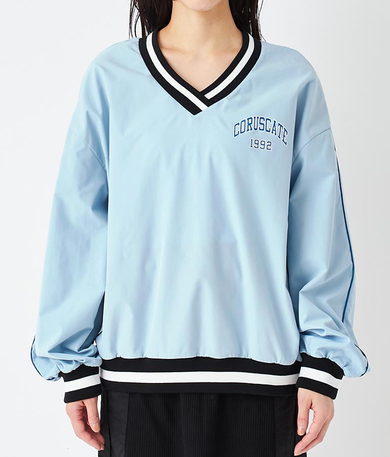 Vネック ライン リブ プルオーバー 793-9144