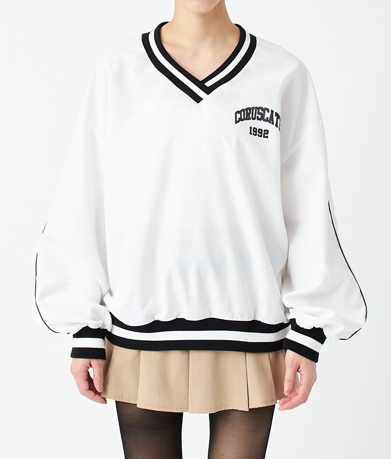 Vネック ライン リブ プルオーバー 793-9144