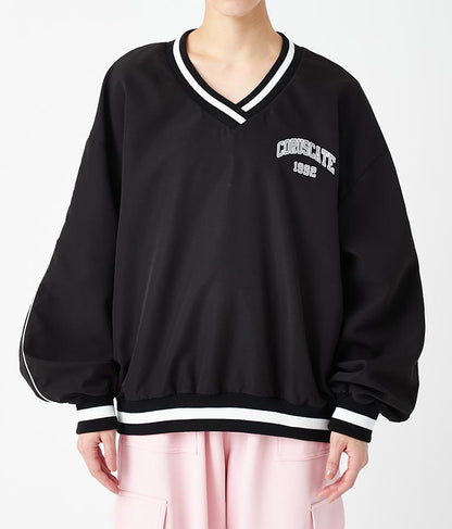 Vネック ライン リブ プルオーバー 793-9144