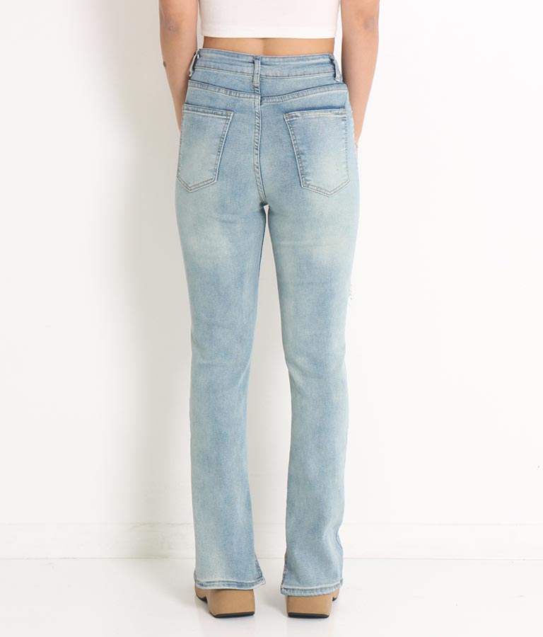 ハードクラッシュ インスリット ストレッチ デニム パンツ 812-6790