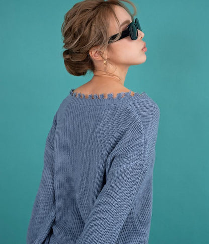 ダメージVネックゆるチュニック 493-2245