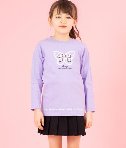 バタフライ プリント チュニック ロンT 長袖 Tシャツ 423-3216