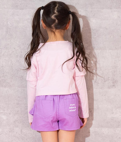 2WAY 袖 箔プリント ミニ 裏毛 トップス 423-3231