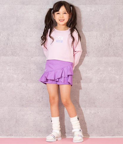 2WAY 袖 箔プリント ミニ 裏毛 トップス 423-3231