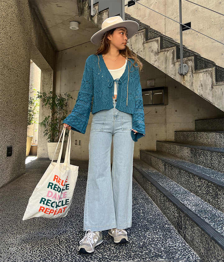 フラワー×シェルクロシェニットカーディガン 854-5733