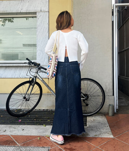 バックオープン スポンジディッシュ リブ ニット トップス 853-5800