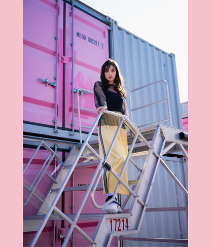 光沢 サテン ライン スカート 791-9160