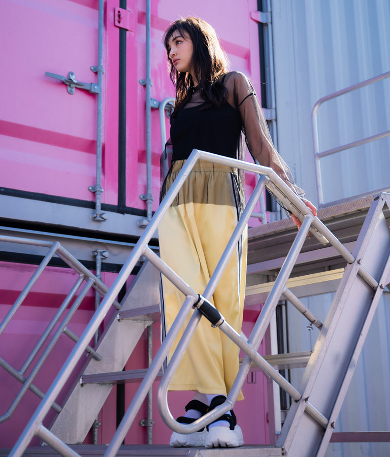 光沢 サテン ライン スカート 791-9160