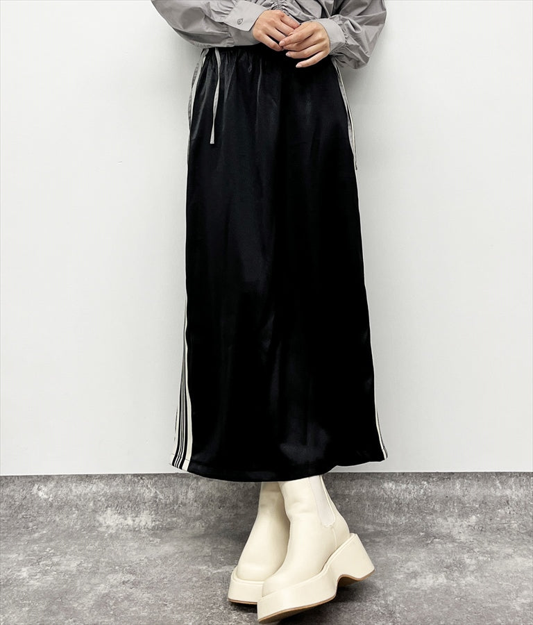 光沢 サテン ライン スカート 791-9160
