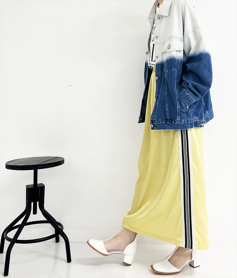 光沢 サテン ライン スカート 791-9160