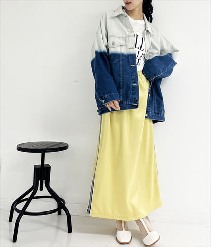 光沢 サテン ライン スカート 791-9160