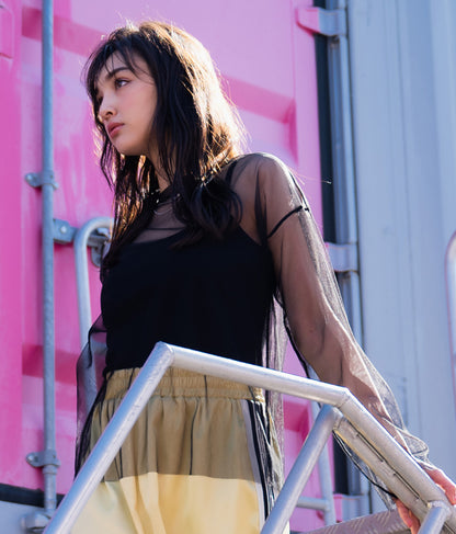ビスチェ × チュール ルーズ ロング Tシャツ 798-9142