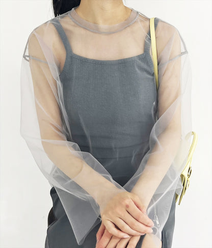 ビスチェ × チュール ルーズ ロング Tシャツ 798-9142