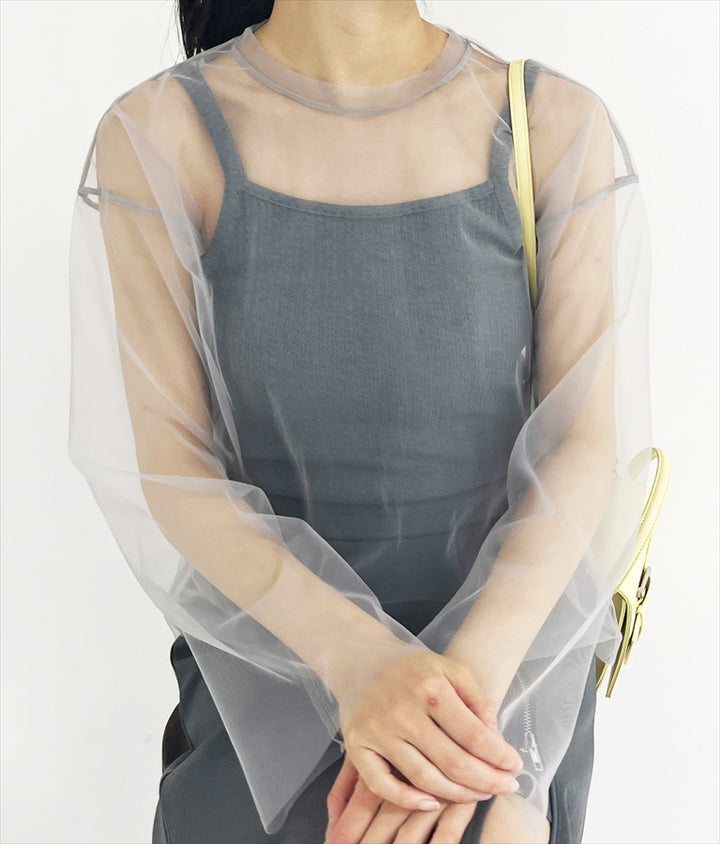 ビスチェ × チュール ルーズ ロング Tシャツ 798-9142