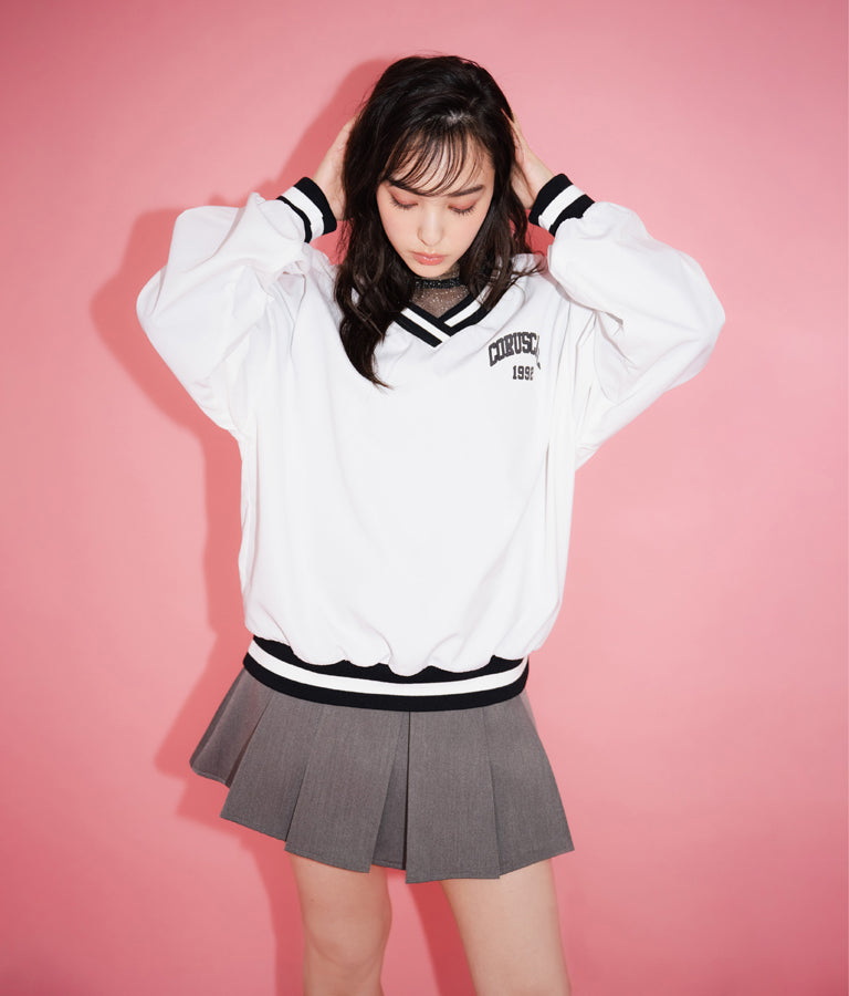 Vネック ライン リブ プルオーバー 793-9144