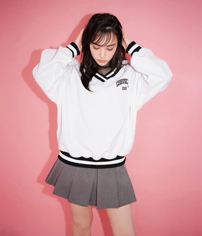 Vネック ライン リブ プルオーバー 793-9144