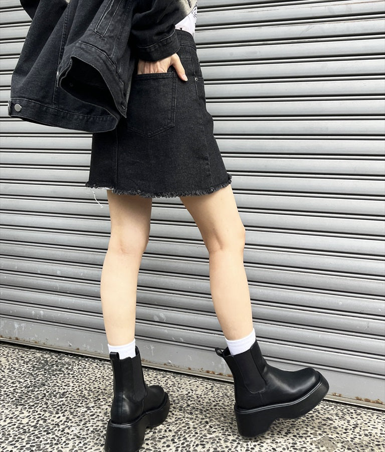 フロント スリット デニム ミニ スカート 151-5565