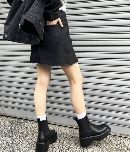 フロント スリット デニム ミニ スカート 151-5565