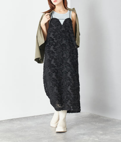 フラワー ジャガード キャミ ワンピース 527-6811