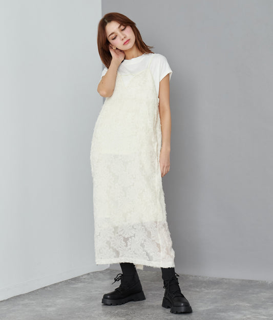 フラワー ジャガード キャミ ワンピース 527-6811