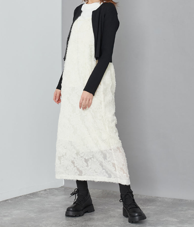 フラワー ジャガード キャミ ワンピース 527-6811